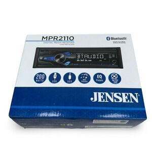 Jensen MPR2110 Digital Media Receiver Single DIN Bluetooth USB AUX 200W Gray